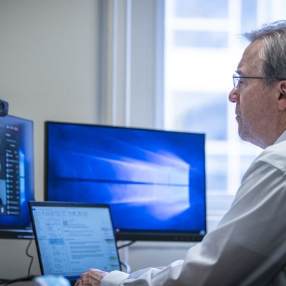 Dr David Pichora on a video conference call