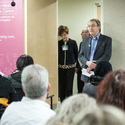 Dr. David Pichora welcomes friends and families of donors to the biannual Organ and Tissue Donor Memorial Wall ceremony