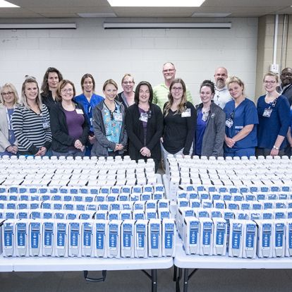 Members of the project team gathered together to celebrate the successful completion of the project at the KGH site of KHSC.