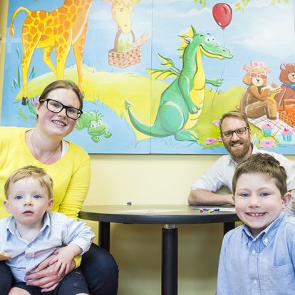 Patient and family who offered feedback about their experience that halp bring about the creation of the Smilezone spaces at KGH.