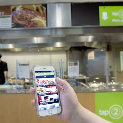 The new tap2eat app allows users to order and pay for food and beverages at KGH using their mobile device.