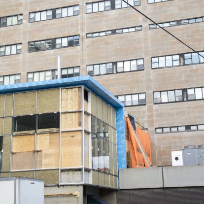 The construction for the second MRI as it appears from King Street