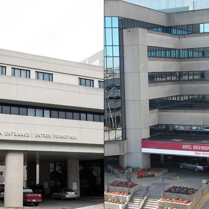 Exterior views of KGH and Hotel Dieu